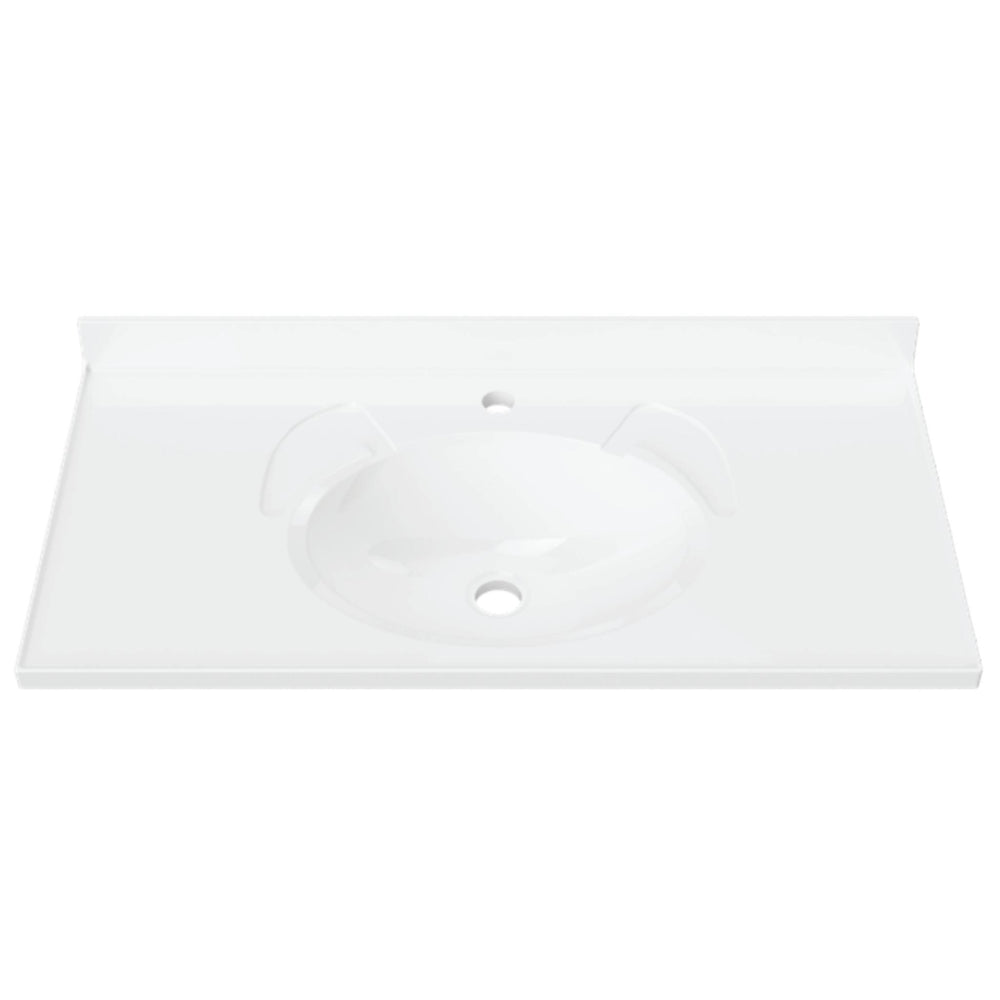DUROCLASS SUPREME GLOSS WHITE SINGLE BOWL UNDERMOUNT VANITY TOP (MULTIPLE SIZES AVAILABLE)