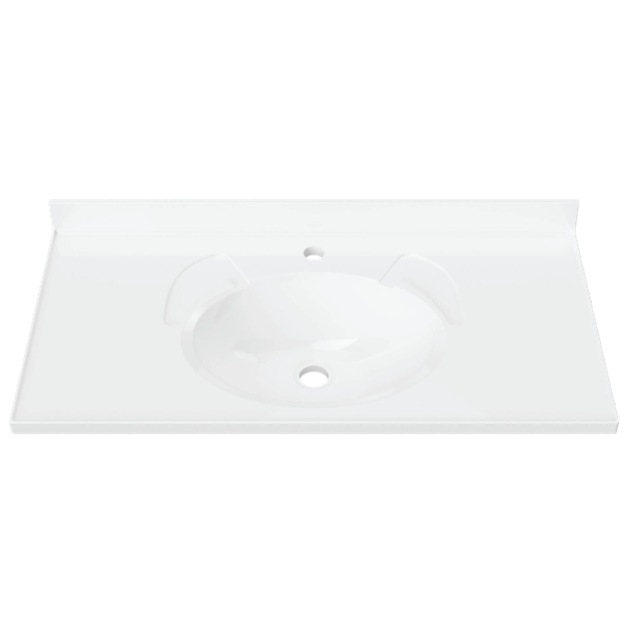 DUROCLASS SUPREME GLOSS WHITE SINGLE BOWL UNDERMOUNT VANITY TOP (MULTIPLE SIZES AVAILABLE)
