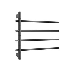 THERMOGROUP SWIVEL HEATED TOWEL RAIL BLACK 595MM