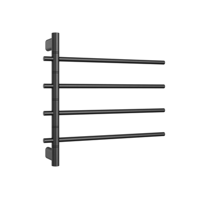 THERMOGROUP SWIVEL HEATED TOWEL RAIL BLACK 595MM