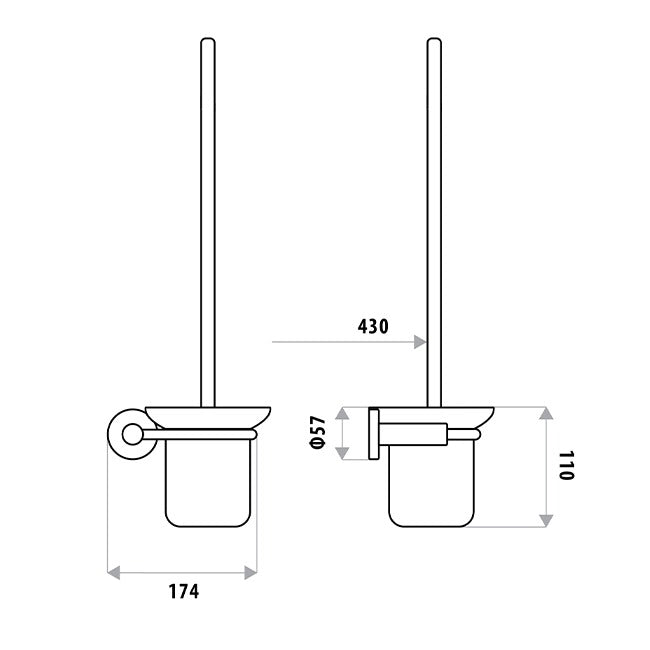 LINKWARE SABINE TOILET PAN BRUSH AND HOLDER CHROME