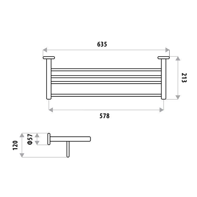 LINKWARE SABINE NON-HEATED TOWEL RACK CHROME