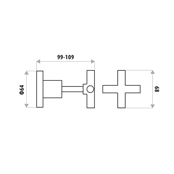 LINKWARE SABINE WALL TOP ASSEMBLY CHROME