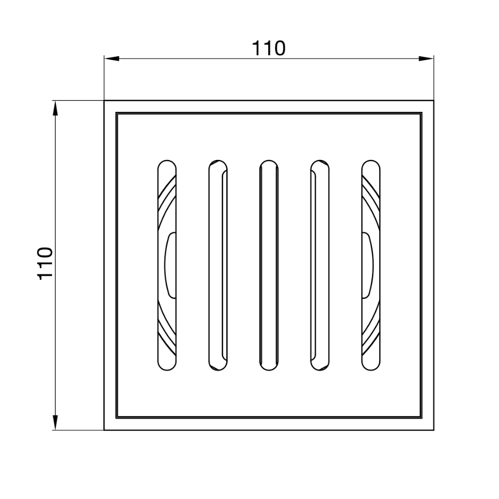 LINSOL EZYFLOW DN89 VERTICAL PRESSED SQUARE WASTE - Technical Drawing