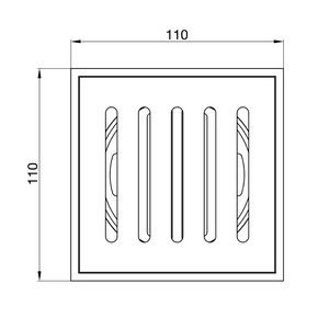 LINSOL EZYFLOW DN89 VERTICAL PRESSED SQUARE WASTE - Technical Drawing
