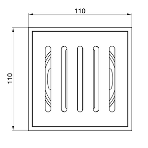 LINSOL EZYFLOW DN89 VERTICAL PRESSED SQUARE WASTE - Technical Drawing