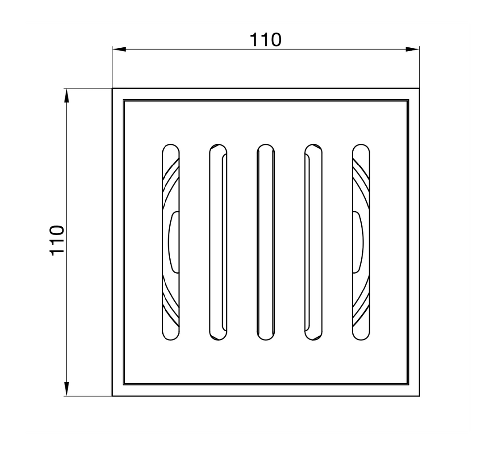 LINSOL EZYFLOW DN89 VERTICAL PRESSED SQUARE WASTE - Technical Drawing