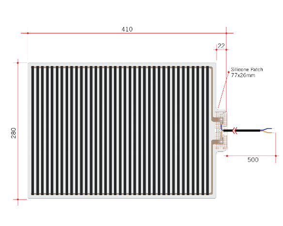 THERMOGROUP ABLAZE PILL SHAPE POLISHED EDGE MIRROR WITH DEMISTER 500X1000MM