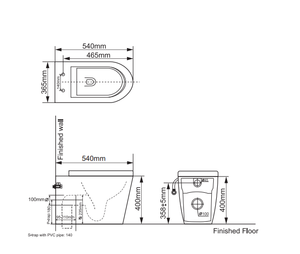 BELBAGNO FLAY-R SERIES WALL FACED PAN GLOSS WHITE