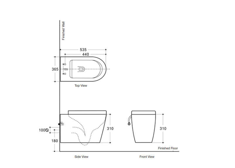 BELBAGNO FLAY-R WALL HUNG PAN GLOSS WHITE