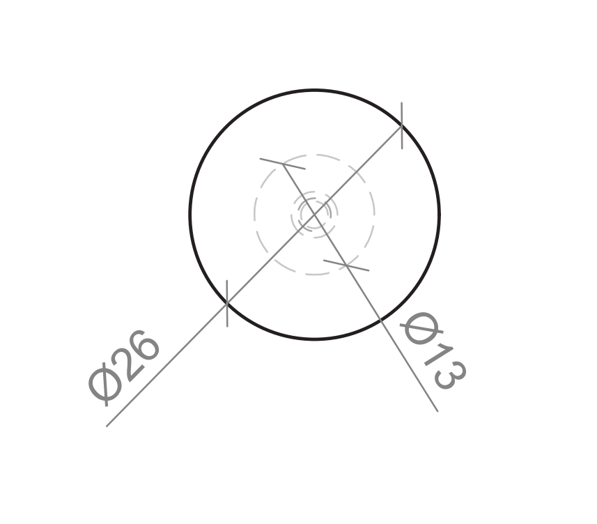 TIMBERLINE FLAT KNOB HANDLE 26MM MATTE GOLD