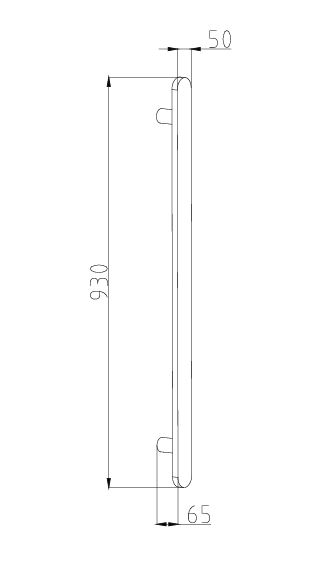 RADIANT HEATING VERTICAL FLAT BAR HEATED SINGLE TOWEL RAIL LIGHT GOLD 930MM