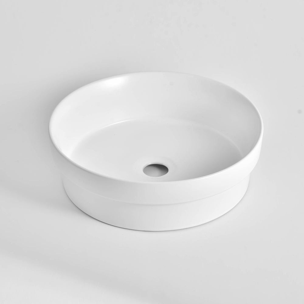 CLAYA ROUND SEMI INSET BASIN MATTE WHITE 400MM