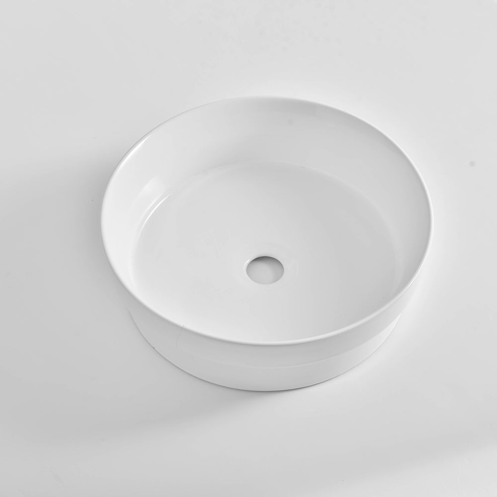 CLAYA ROUND SEMI INSET BASIN GLOSS WHITE 400MM