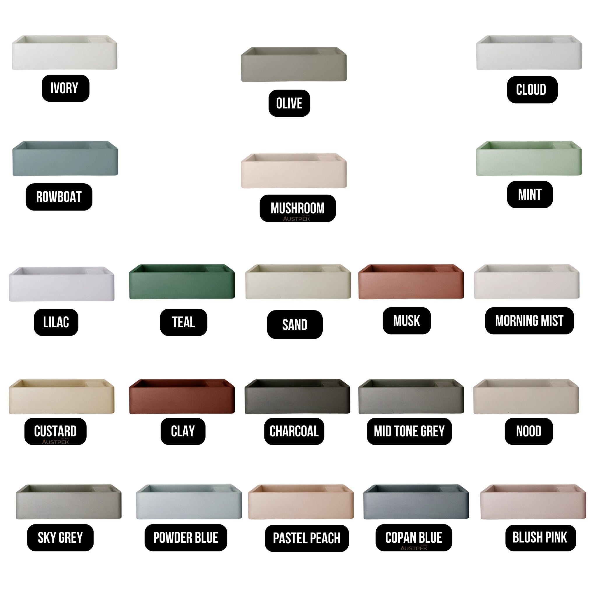 NOOD CO SHELF 01 ABOVE COUNTER / WALL HUNG BASIN SKY GREY 440MM