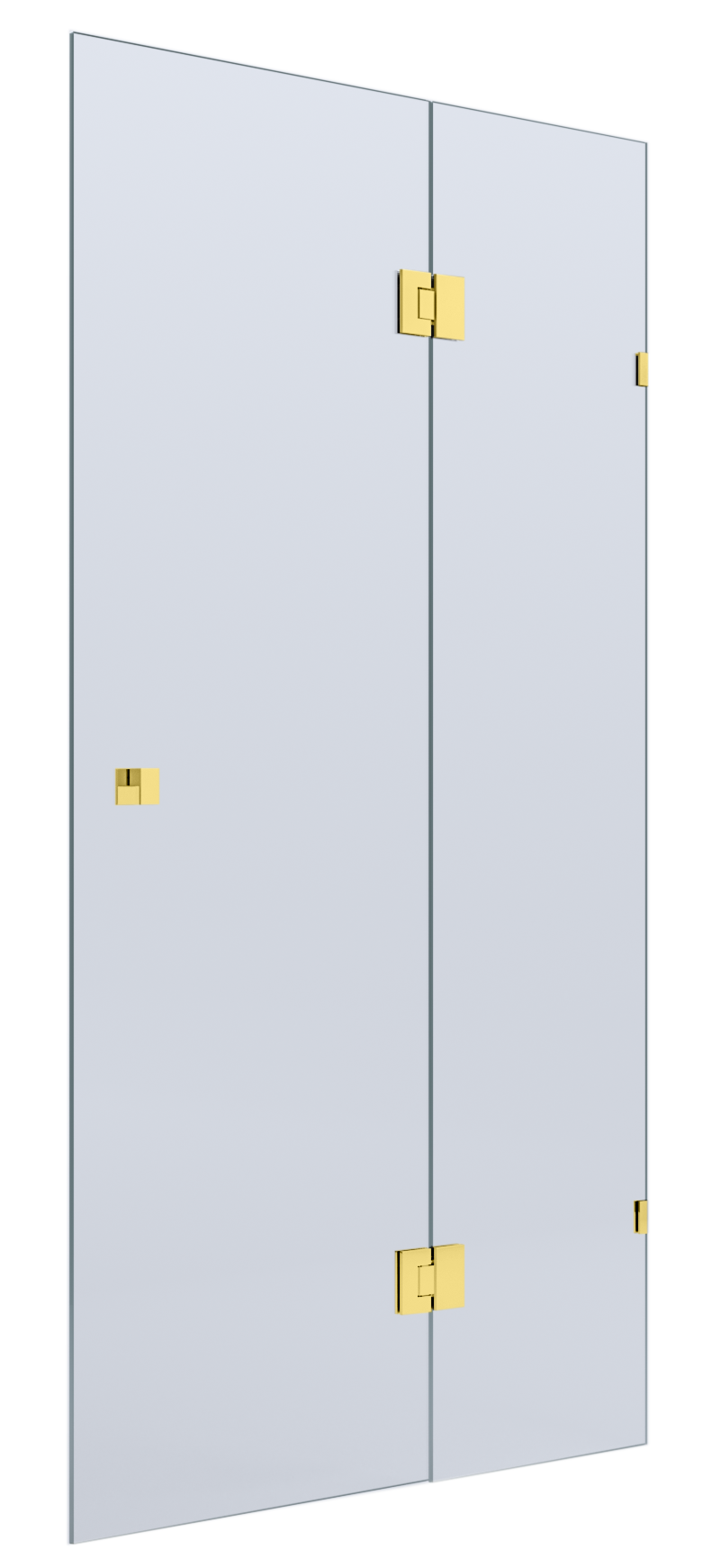 BELLA VISTA VALENTINA FRAMELESS PIVOT FRONT ONLY SHOWER SCREEN SHINY GOLD