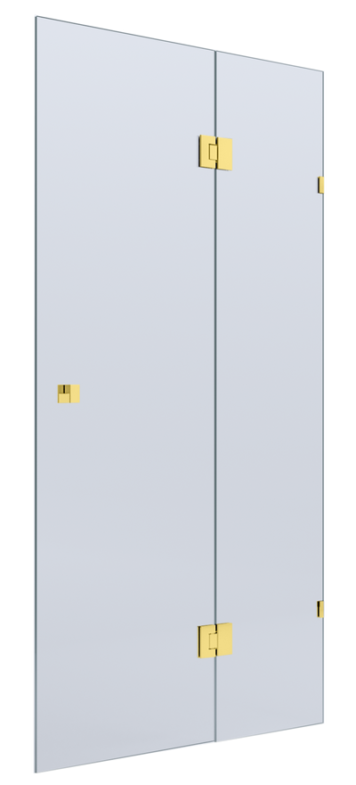 BELLA VISTA VALENTINA FRAMELESS PIVOT FRONT ONLY SHOWER SCREEN SHINY GOLD