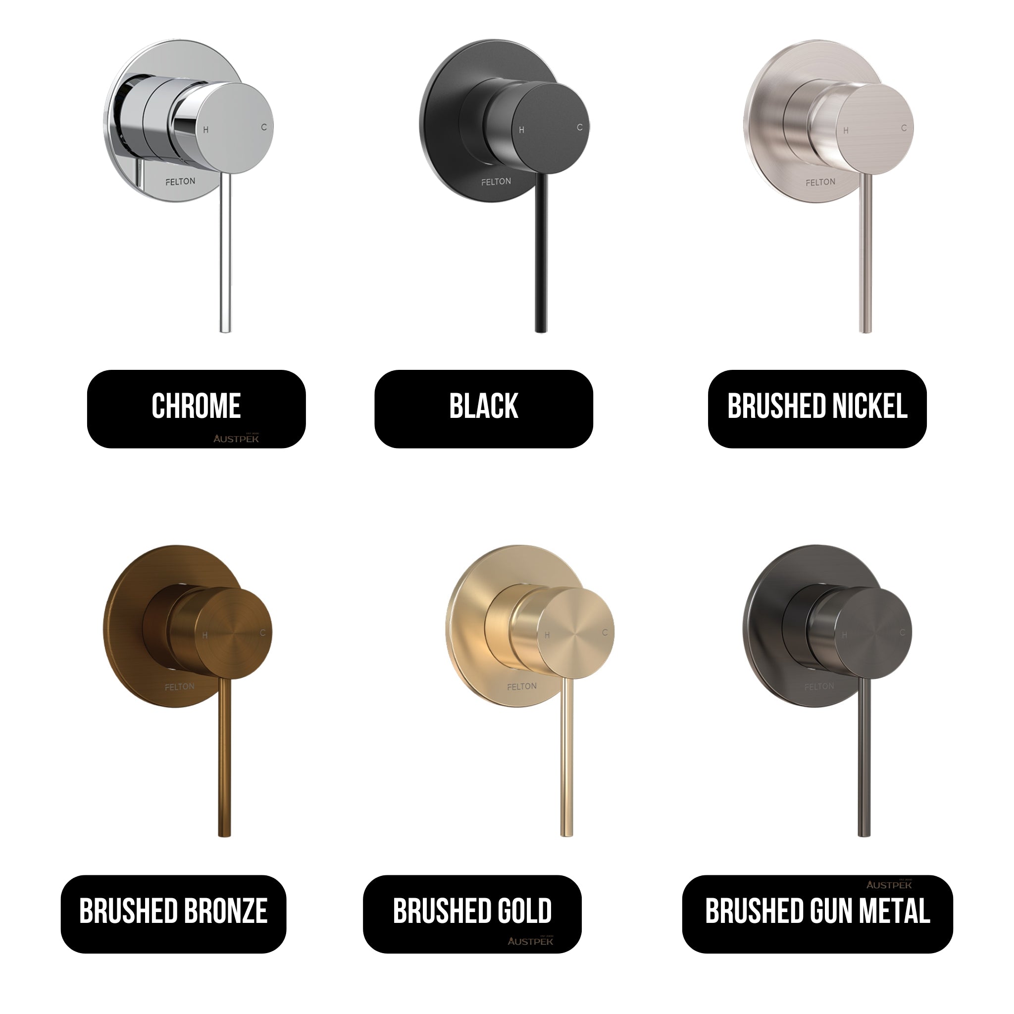 FELTON LINEA SHOWER MIXER BRUSHED GUN METAL