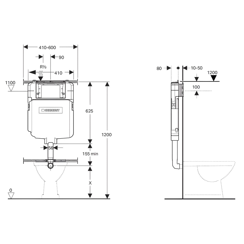 VITO VEX WALL FACED TOILET SUITE WITH GEBERIT IN WALL CISTERN PACKAGE GLOSS WHITE