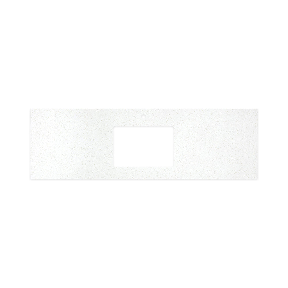 FIENZA SNOWFLAKE RECTANGULAR SOLID SURFACE BENCHTOP WITH UNDERMOUNT BASIN HOLE & TAP HOLE (AVAILABLE IN 600MM, 750MM, 900MM, 1200MM, 1500MM AND 1800MM)