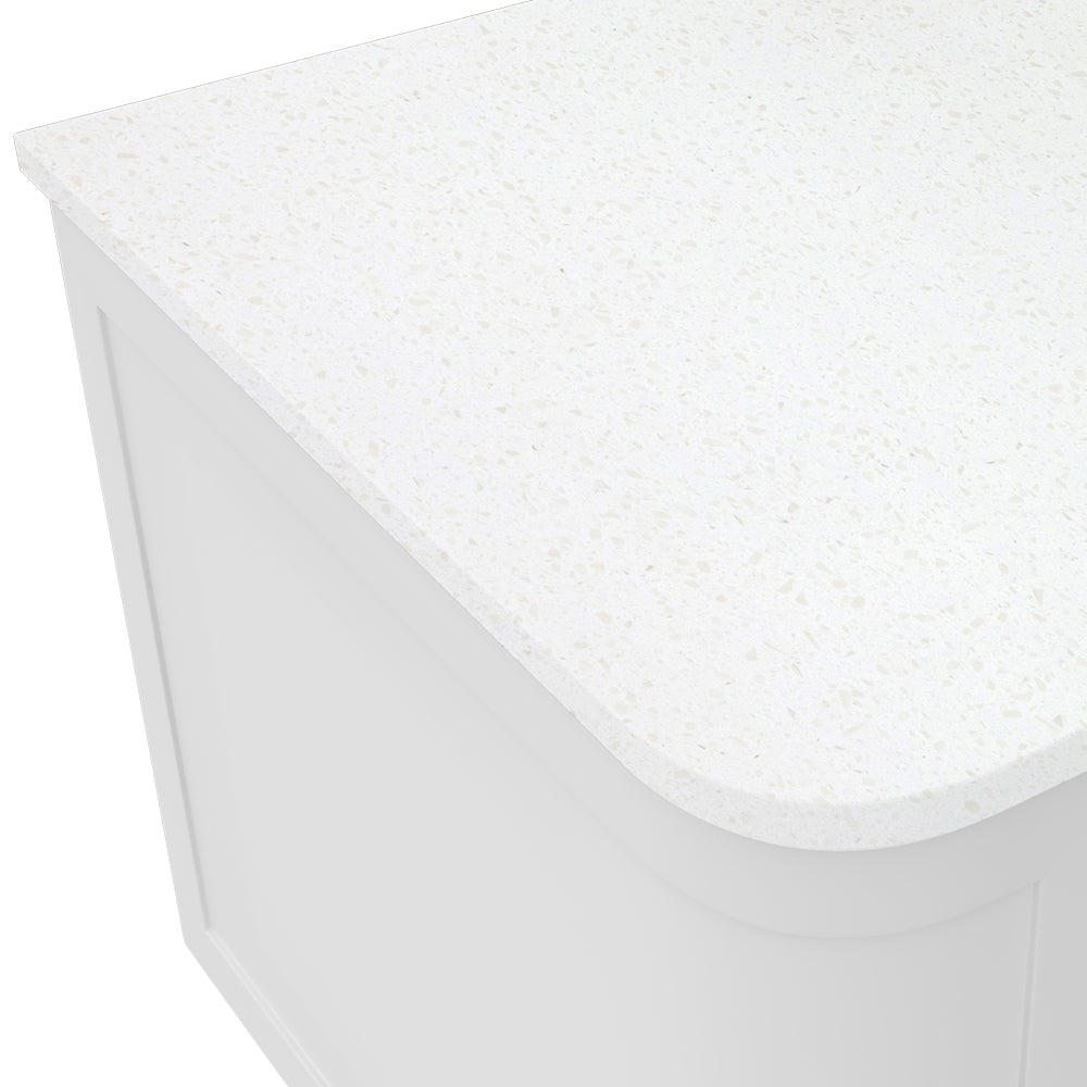 FIENZA SNOWFLAKE CURVED SOLID SURFACE BENCHTOP (AVAILABLE IN 750MM, 900MM, 1200MM AND 1500MM)
