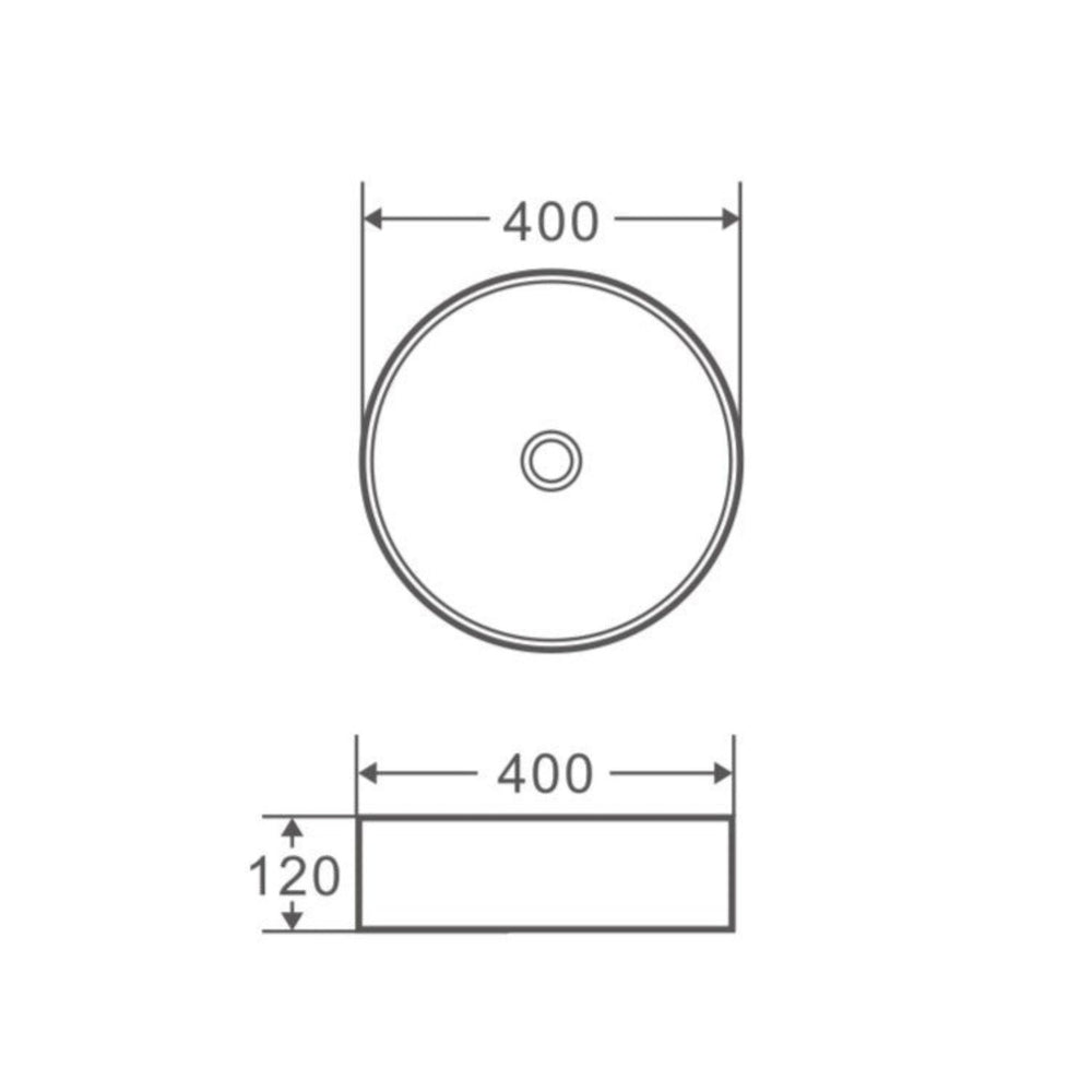 MERCIO SPIN ROUND ABOVE COUNTER BASINS GLOSS WHITE 120MM