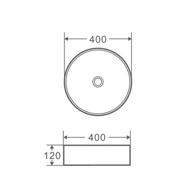 MERCIO SPIN ROUND ABOVE COUNTER BASINS GLOSS WHITE 120MM