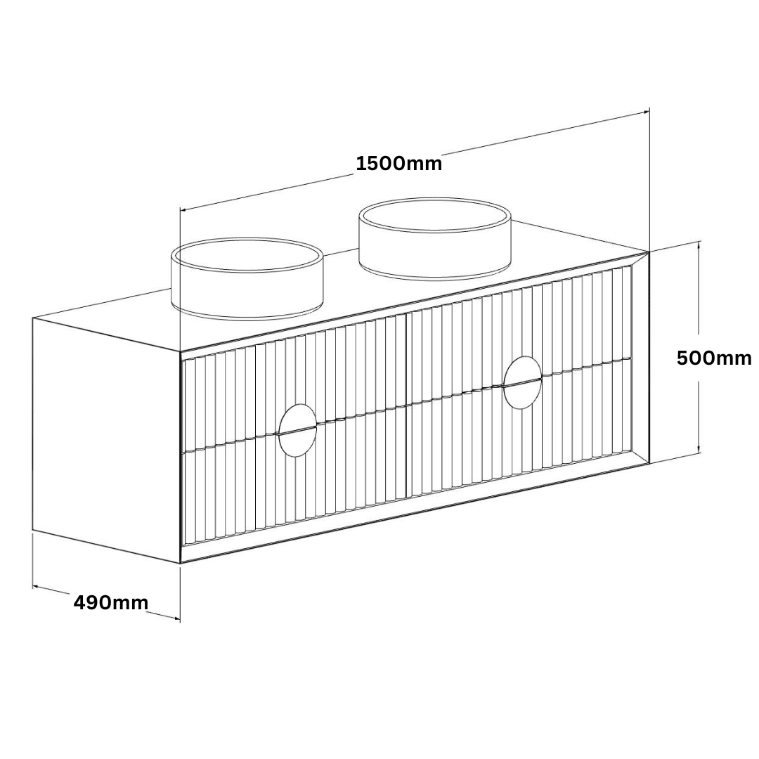 JR BESPOKE SPOKE SOLID TIMBER CUSTOM WALL HUNG VANITY (ALL SIZING)