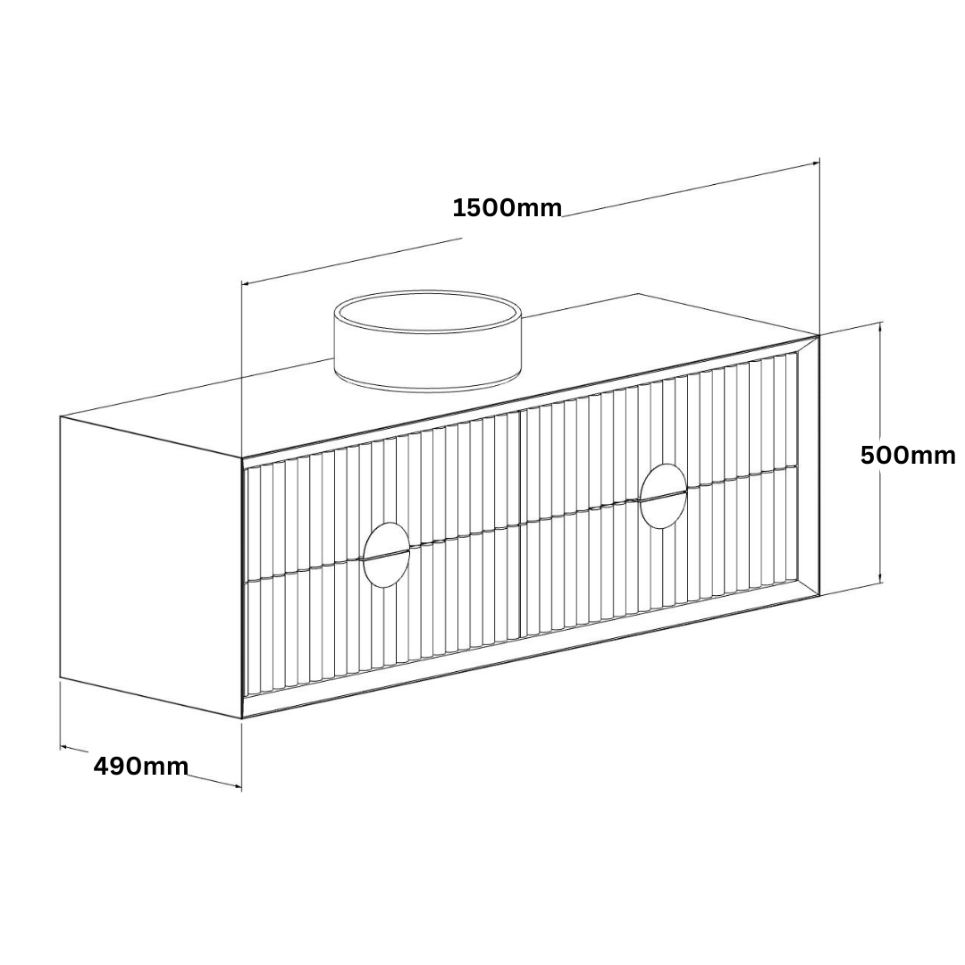 JR BESPOKE SPOKE SOLID TIMBER CUSTOM WALL HUNG VANITY (ALL SIZING)