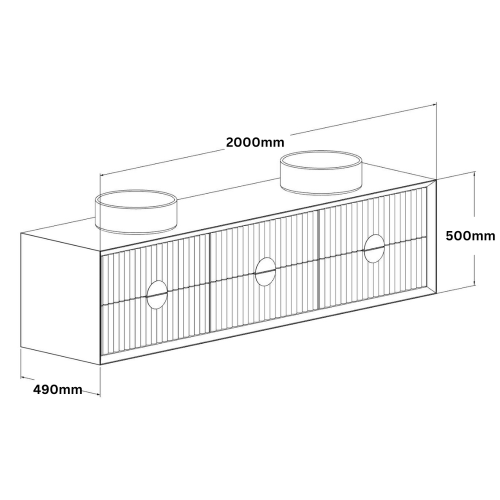 JR BESPOKE SPOKE SOLID TIMBER CUSTOM WALL HUNG VANITY (ALL SIZING)