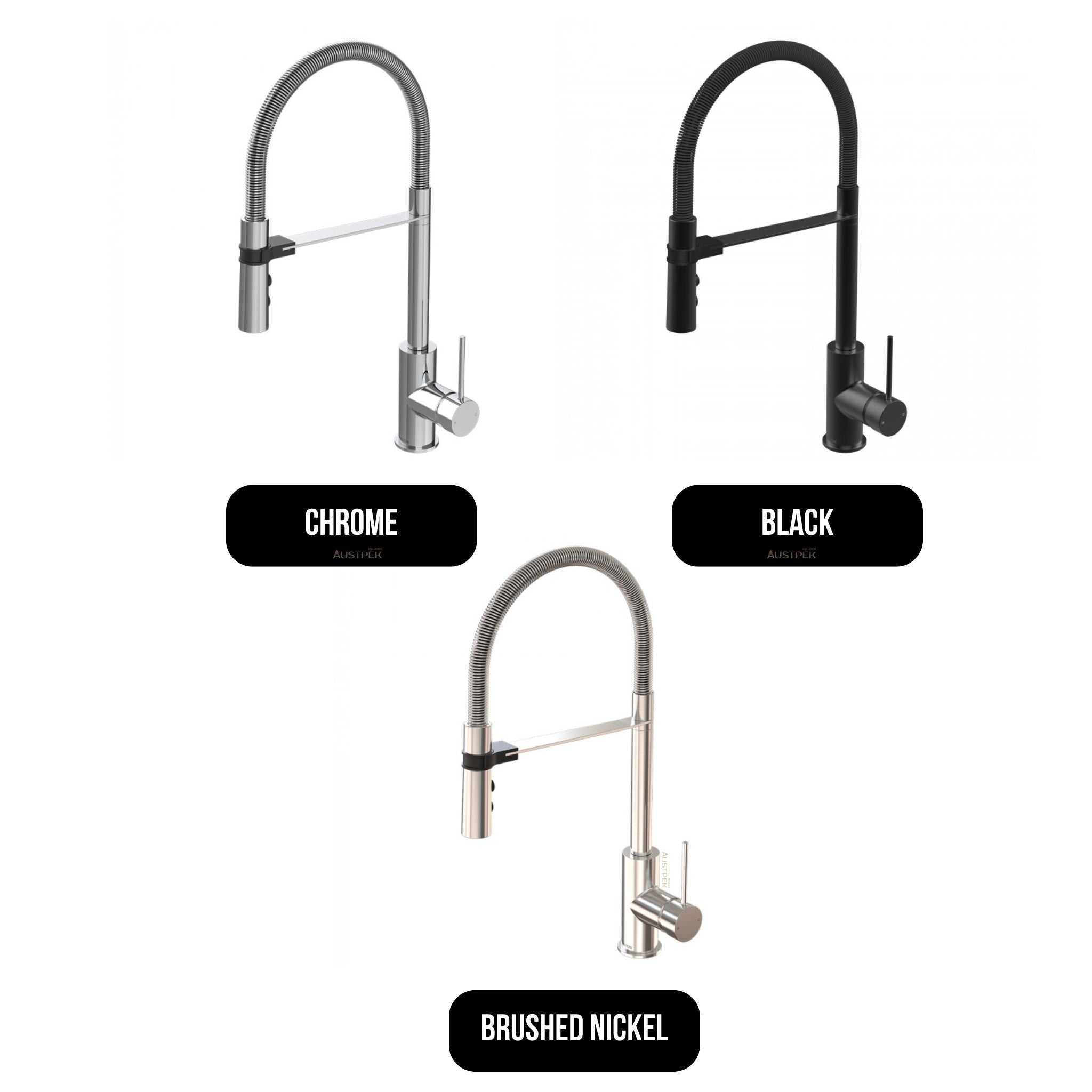 FELTON LINEA SPRING SINK MIXER 492MM BRUSHED NICKEL