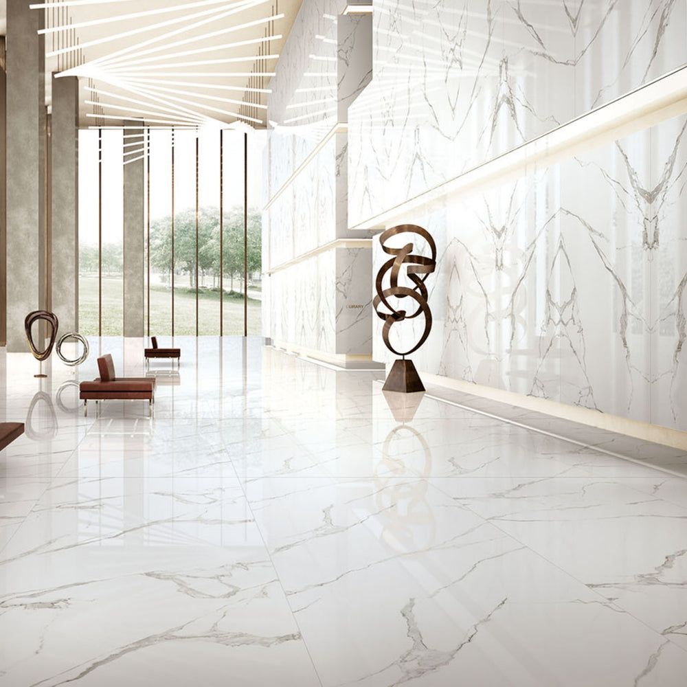 EVERSTONE MEGASLIM STATUARIO EXTRA 3200X1600MM RECTANGULAR THIN SLAB (PER SLAB)