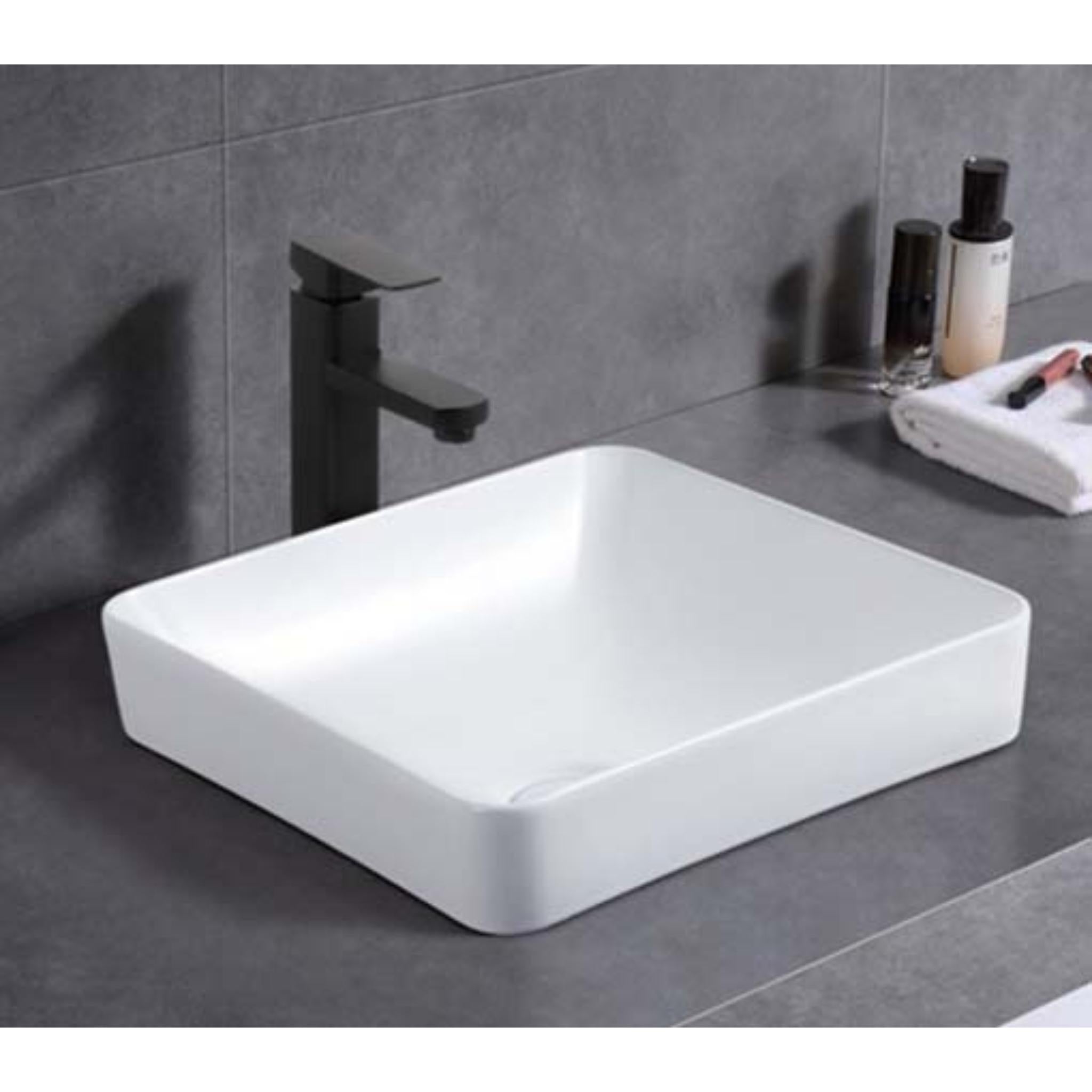 RIVA STELLA SEMI-INSET BASIN GLOSS WHITE 370MM