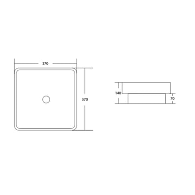 RIVA STELLA SEMI-INSET BASIN GLOSS WHITE 370MM