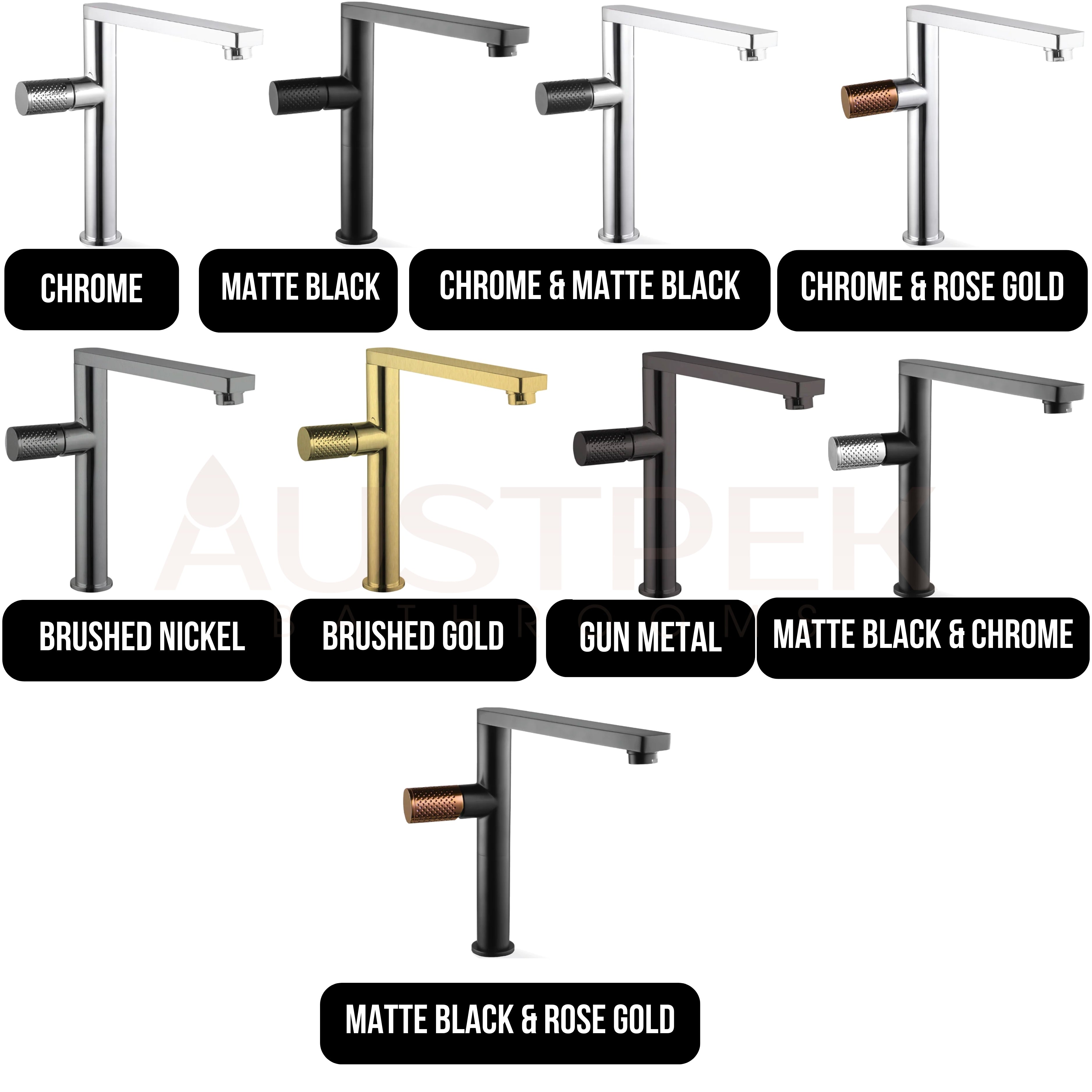 LINKWARE GABE SINK MIXER 250MM MATTE BLACK AND ROSE GOLD