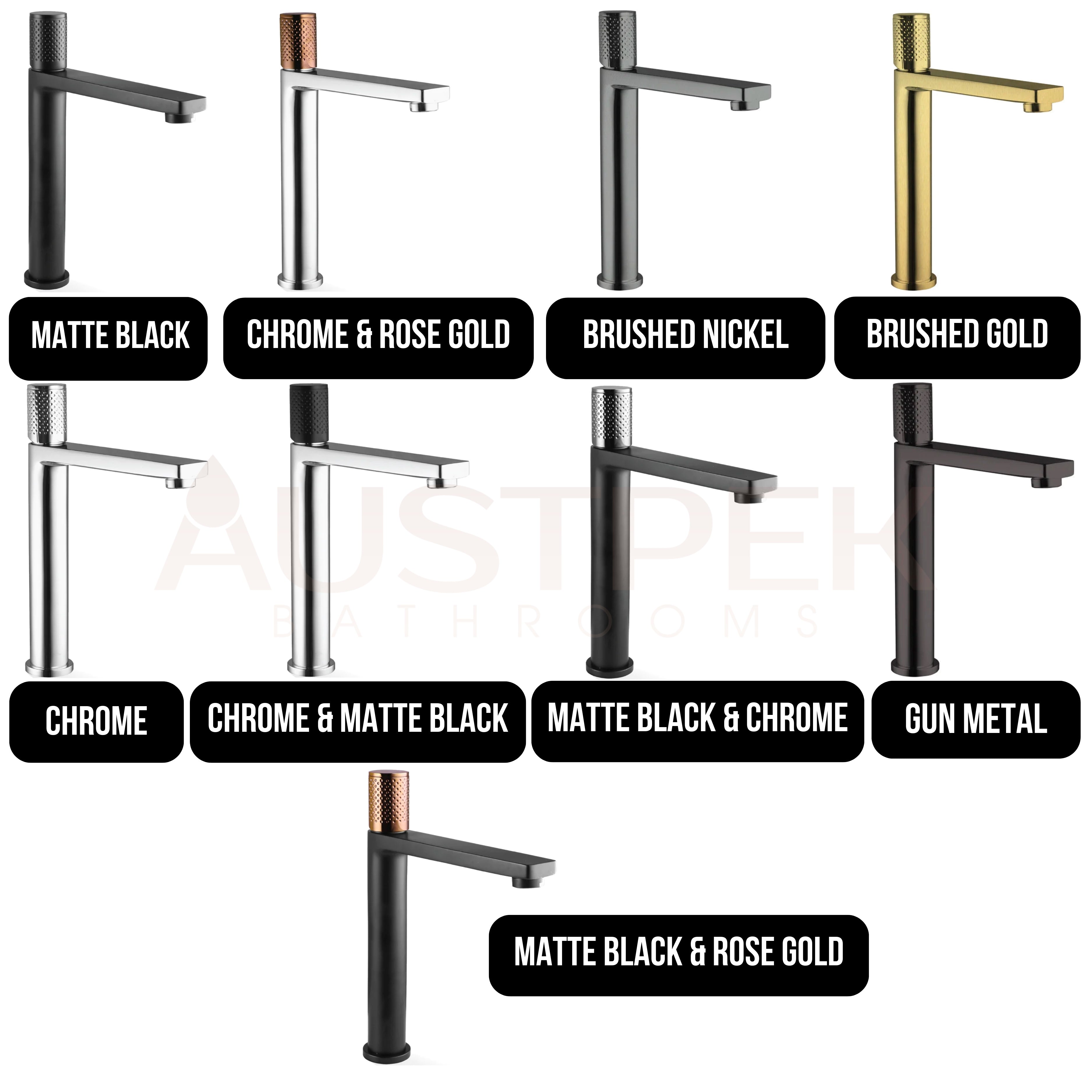 LINKWARE GABE HIGH RISE MIXER MATTE BLACK AND ROSE GOLD