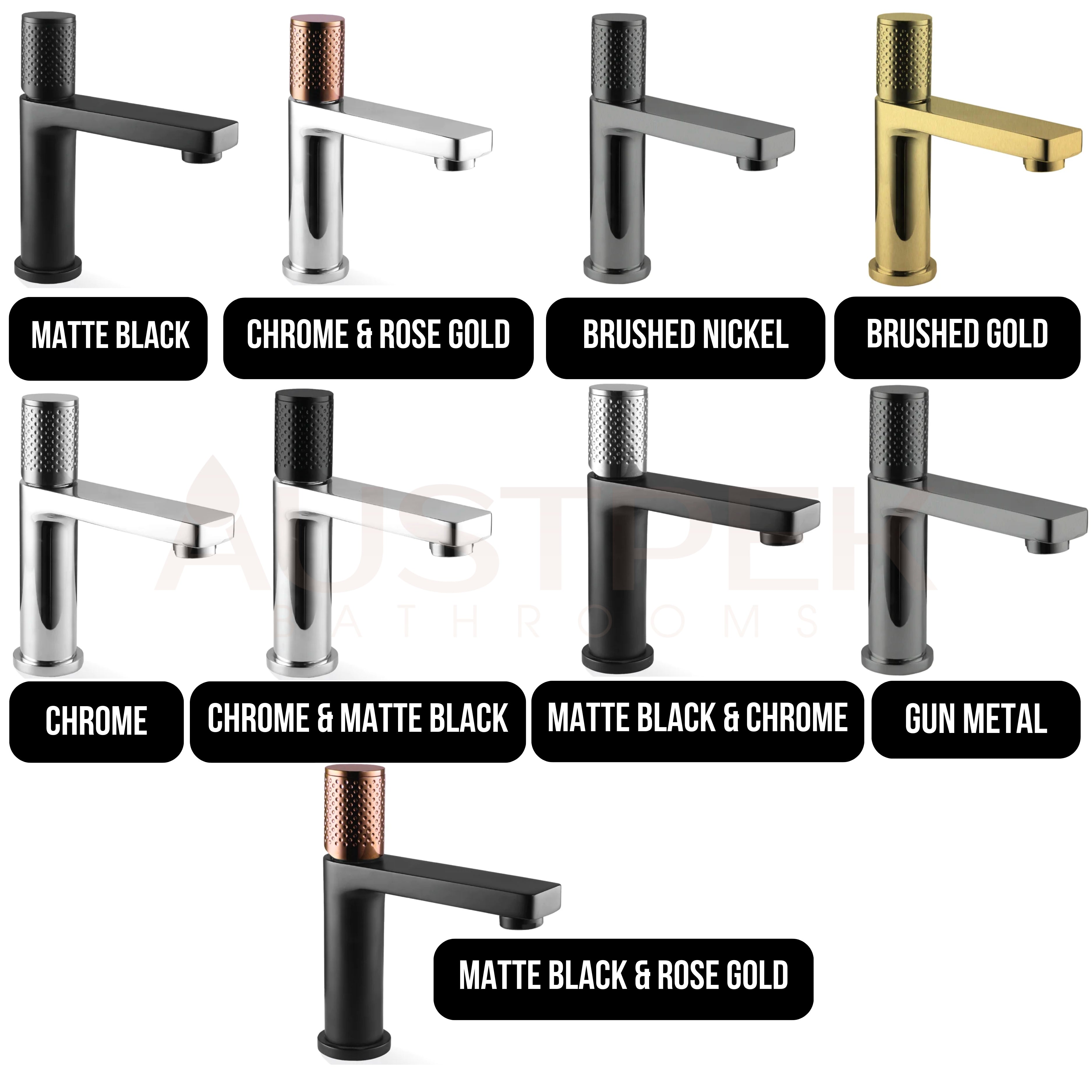 LINKWARE GABE BASIN MIXER MATTE BLACK AND ROSE GOLD