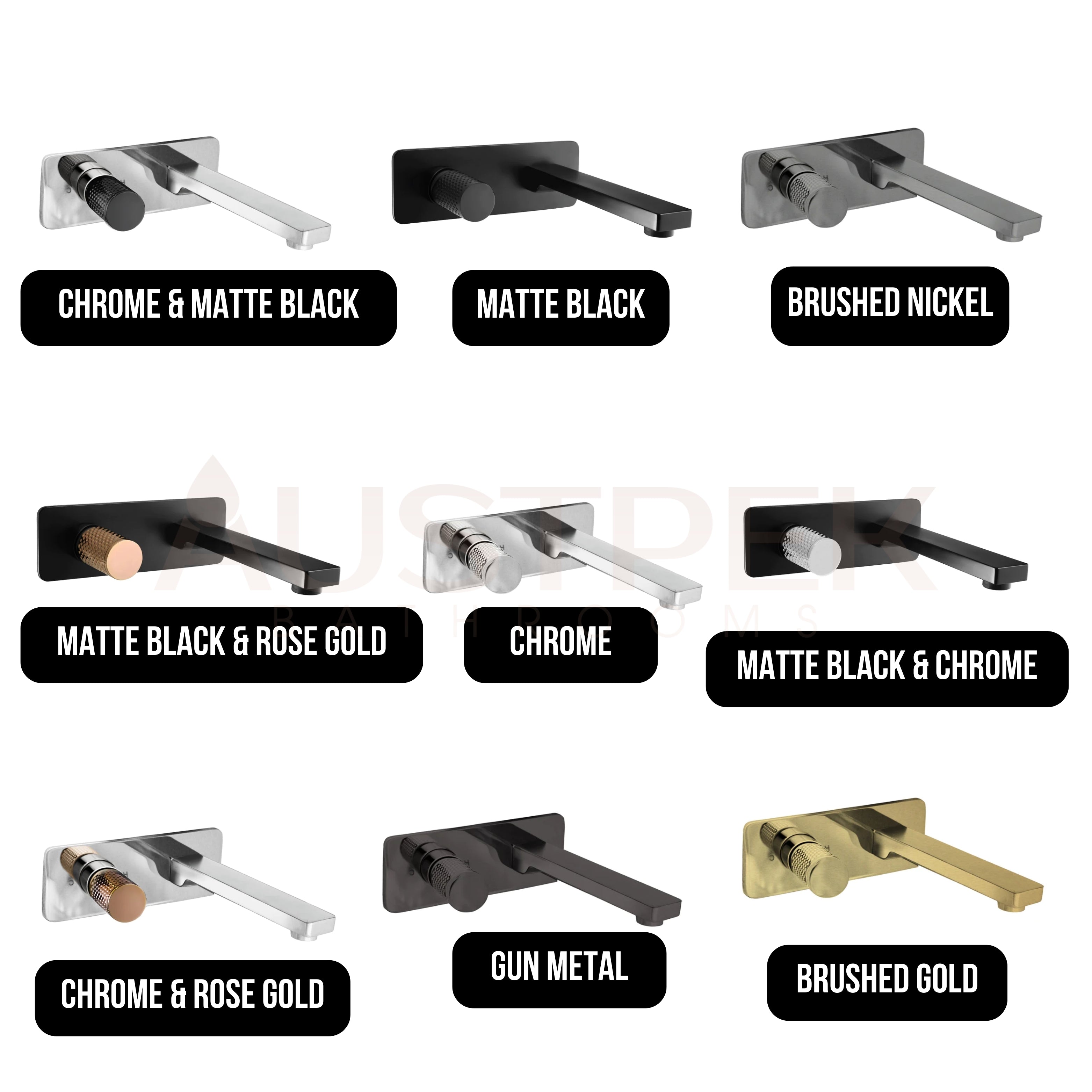 LINKWARE GABE WALL OUTLET MIXER 205MM CHROME AND MATTE BLACK