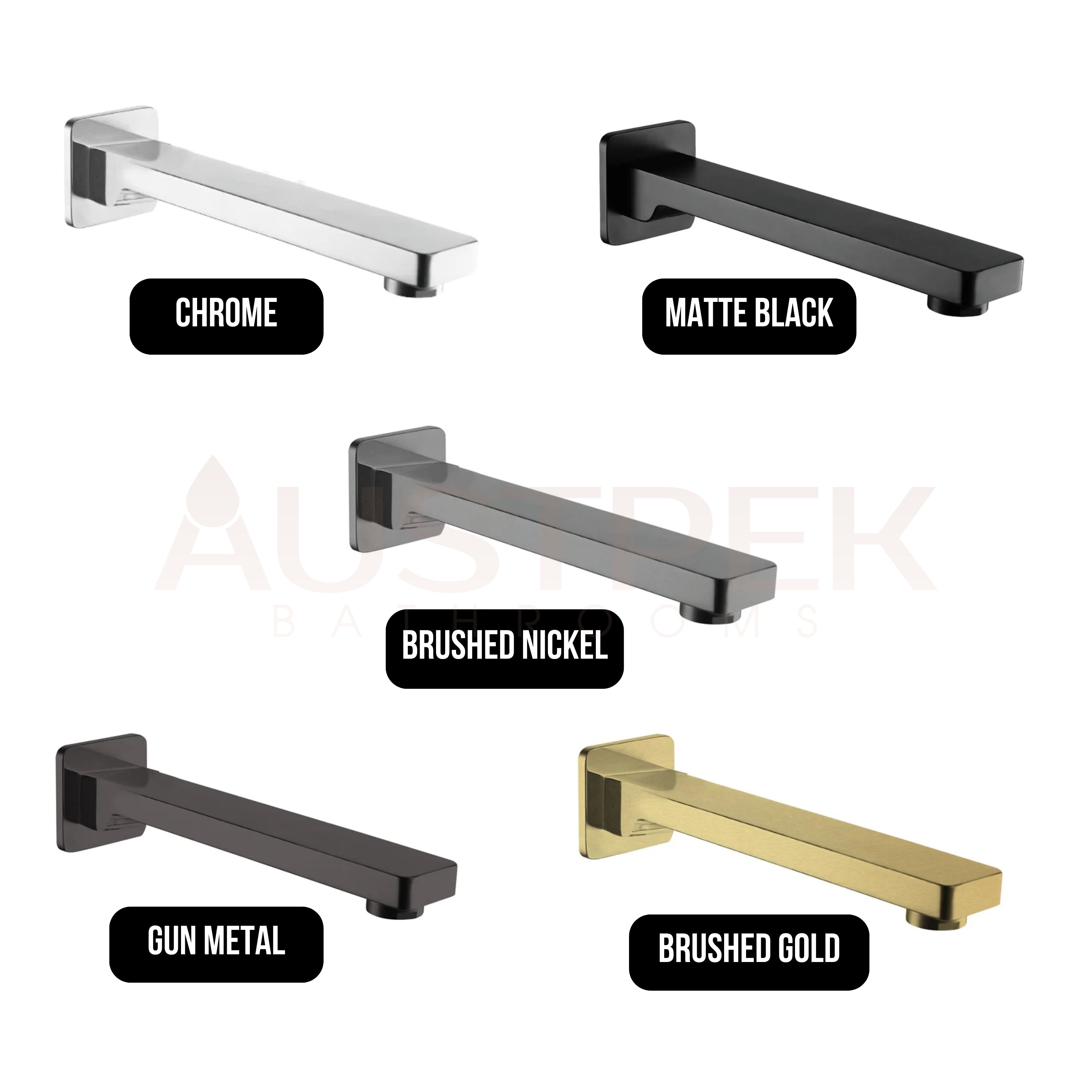 LINKWARE GABE BATH SPOUT 210MM BRUSHED NICKEL