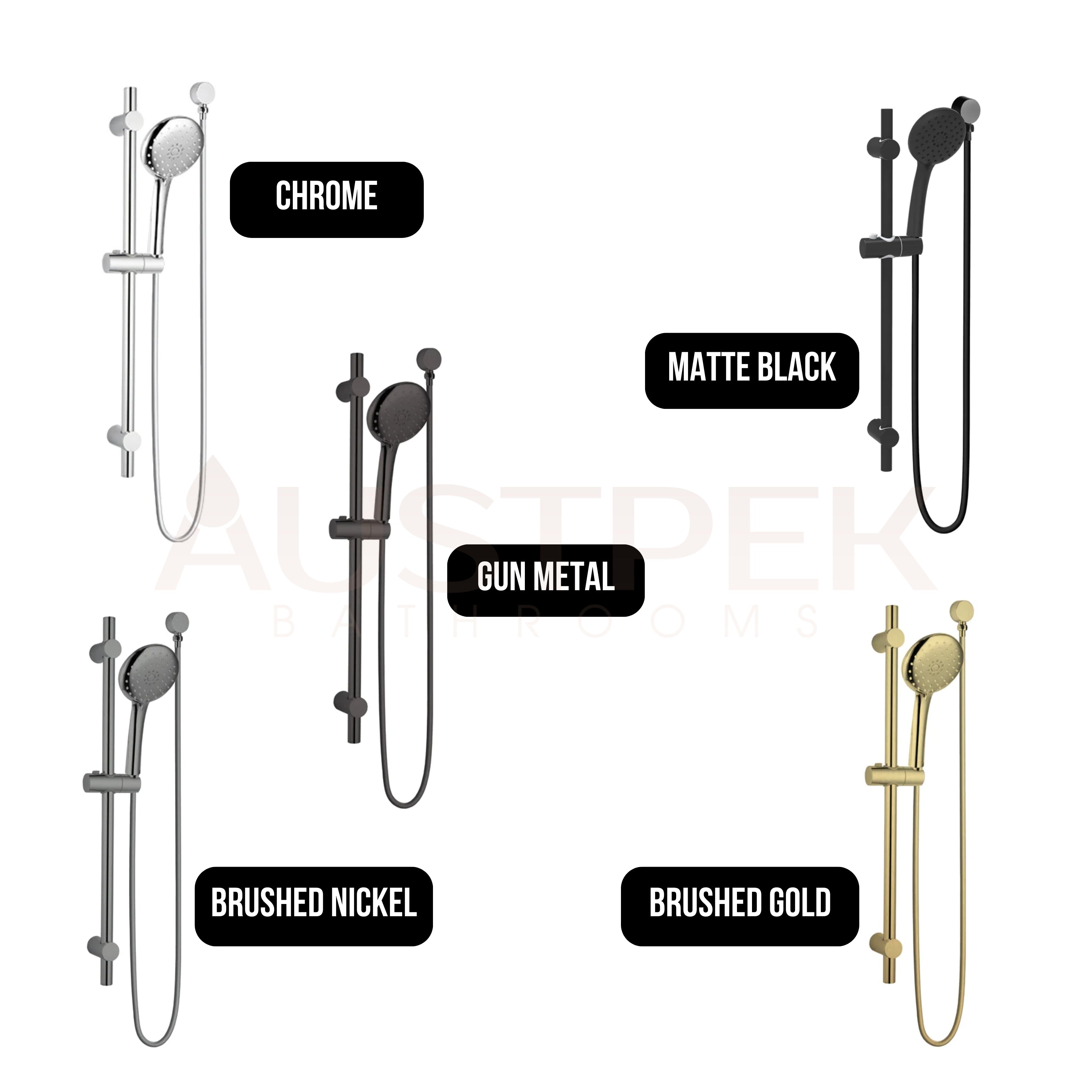 LINKWARE LOUI HAND SHOWER ON RAIL 700MM MATTE BLACK