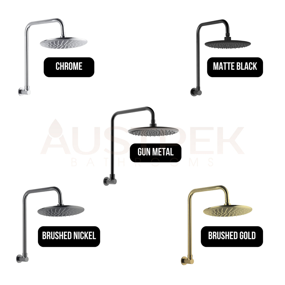 LINKWARE LOUI GOOSENECK SHOWER 260MM BRUSHED NICKEL