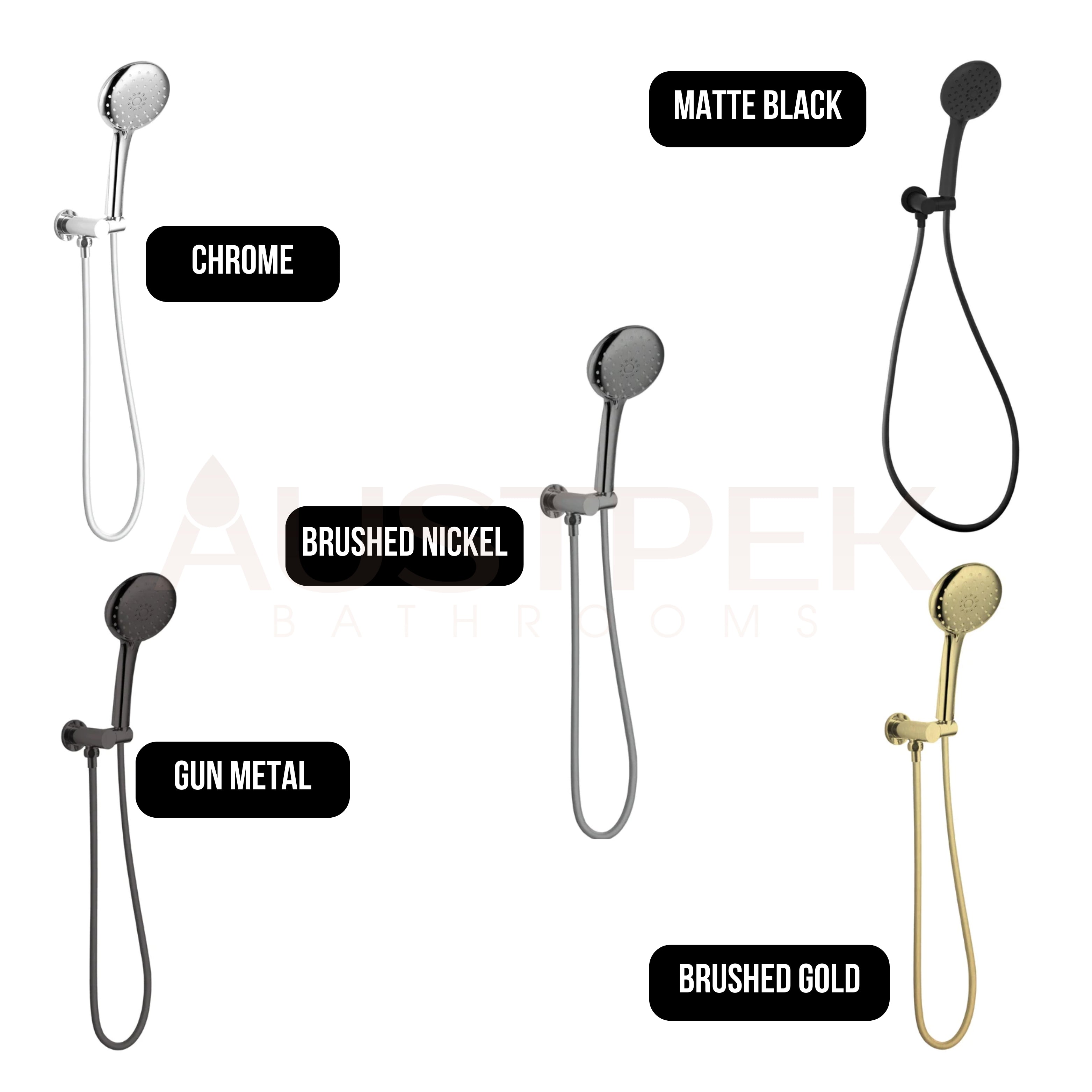 LINKWARE LOUI HAND SHOWER WITH WALL OUTLET GUN METAL