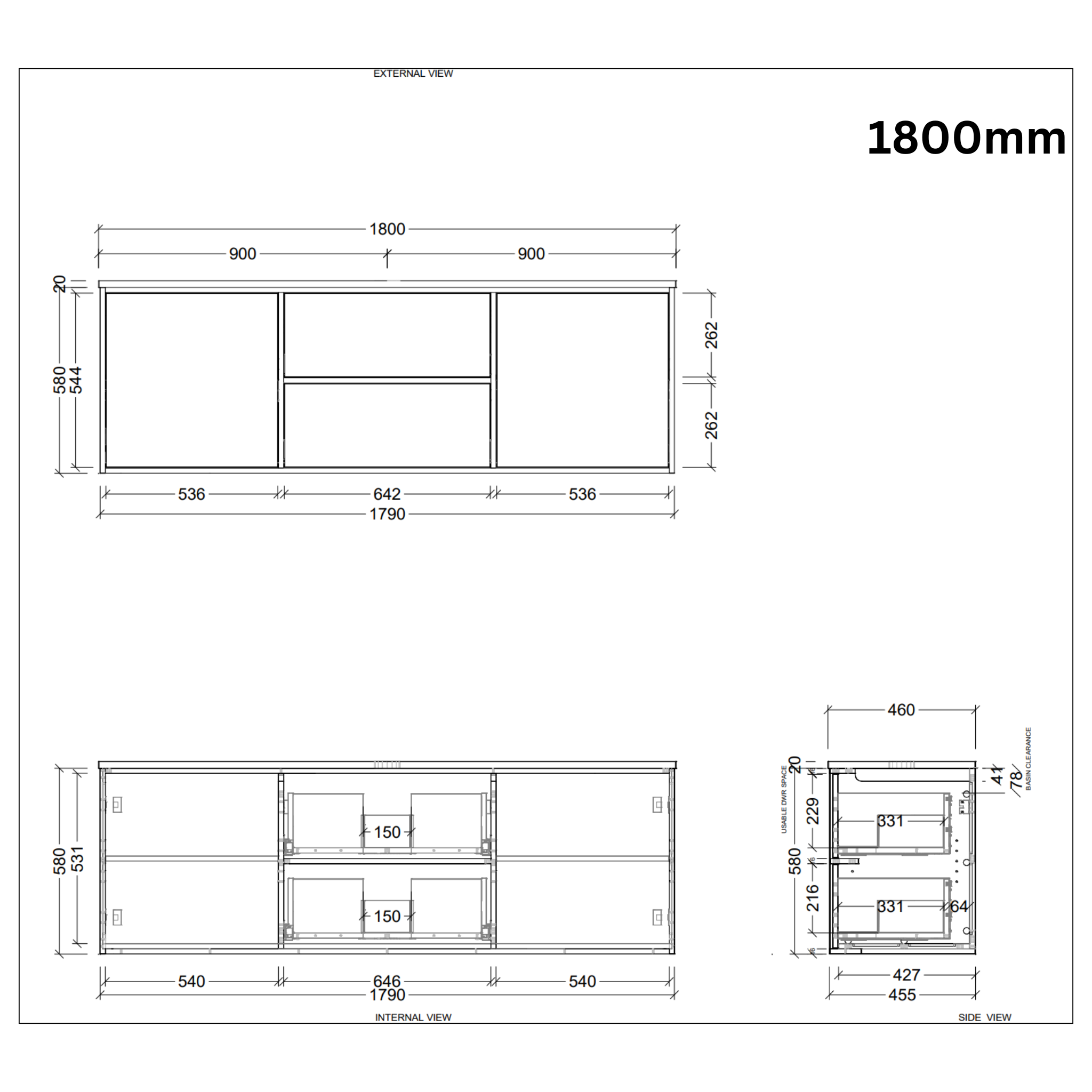 TIMBERLINE TAKANO CUSTOM WALL HUNG VANITY (ALL SIZING)