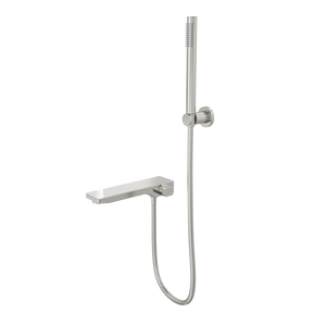 Linsol Tara Bath Spout with Diverter and Hand Shower 234mm Brushed Nickel