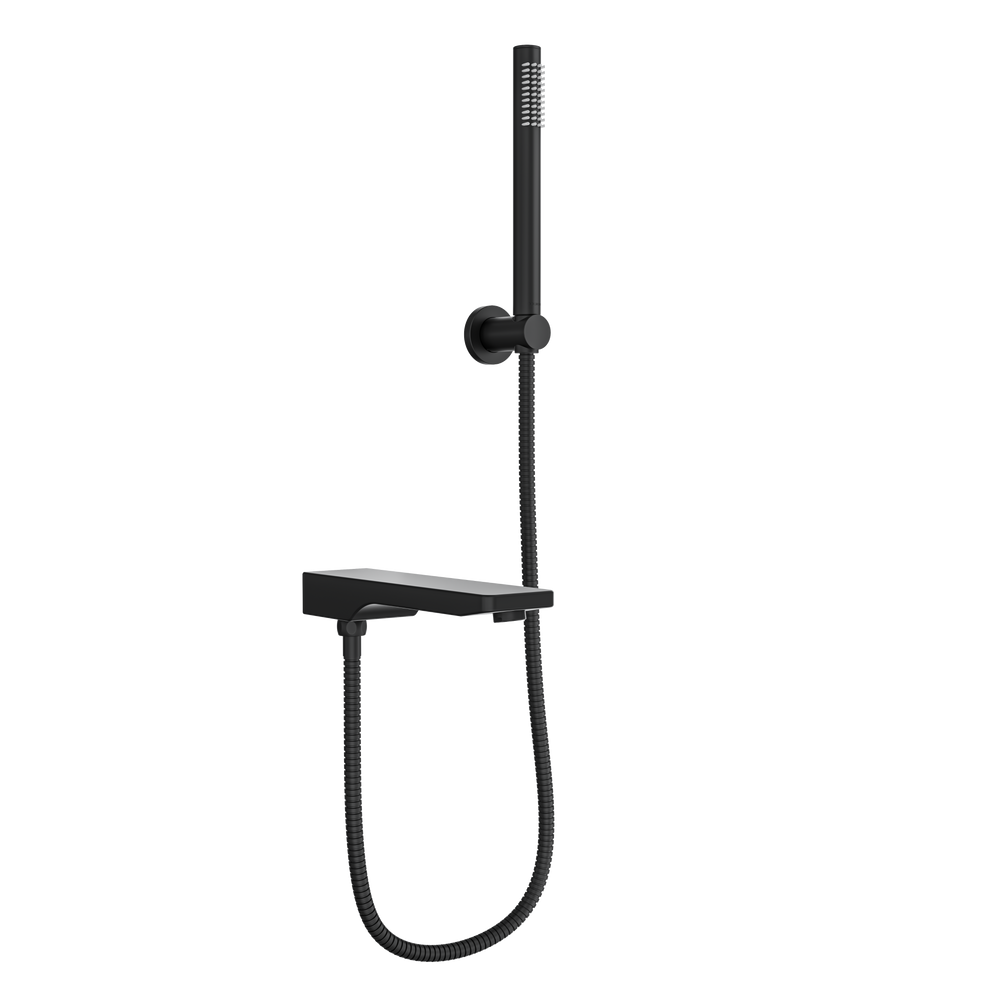 LINSOL TARA BATH SPOUT WITH DIVERTER AND HAND SHOWER 234MM MATTE BLACK