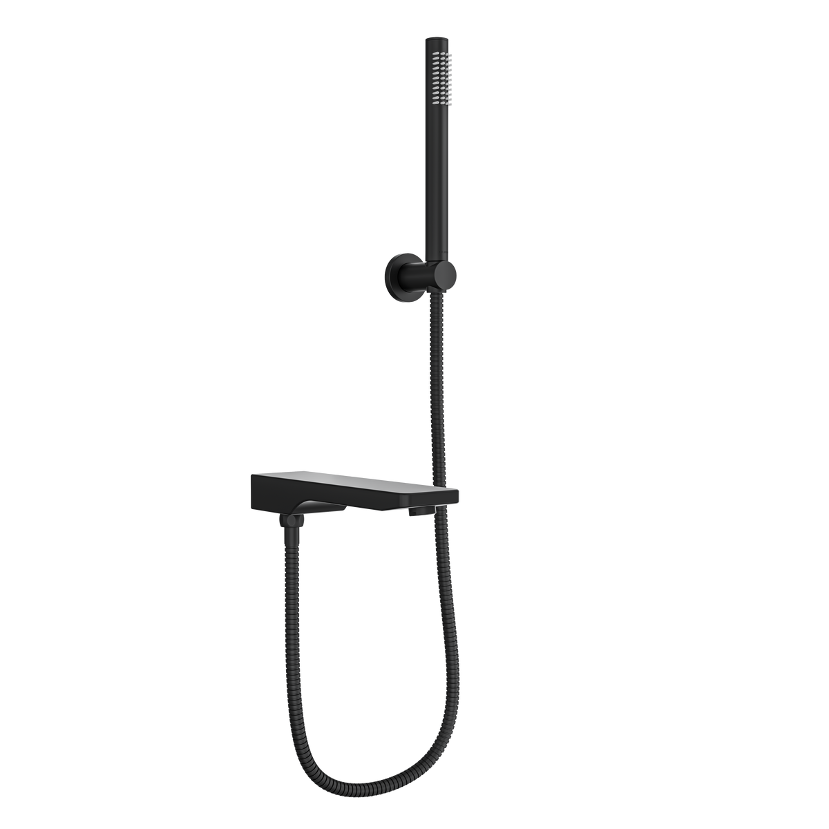 LINSOL TARA BATH SPOUT WITH DIVERTER AND HAND SHOWER 234MM MATTE BLACK