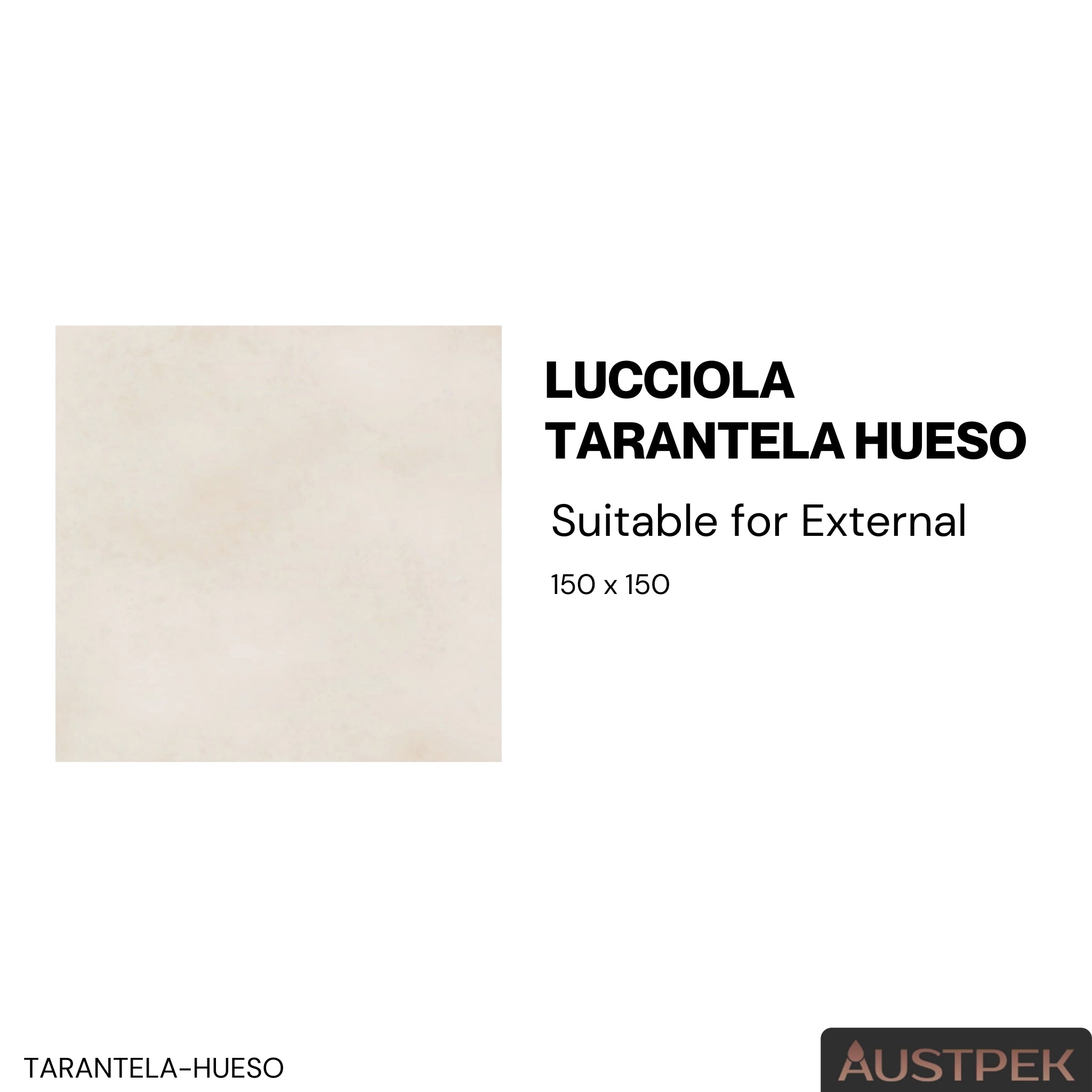 DUNE CERAMICA LUCCIOLA TARANTELA HUESO GLOSSY 150X150MM SQUARE TILE (PER BOX)