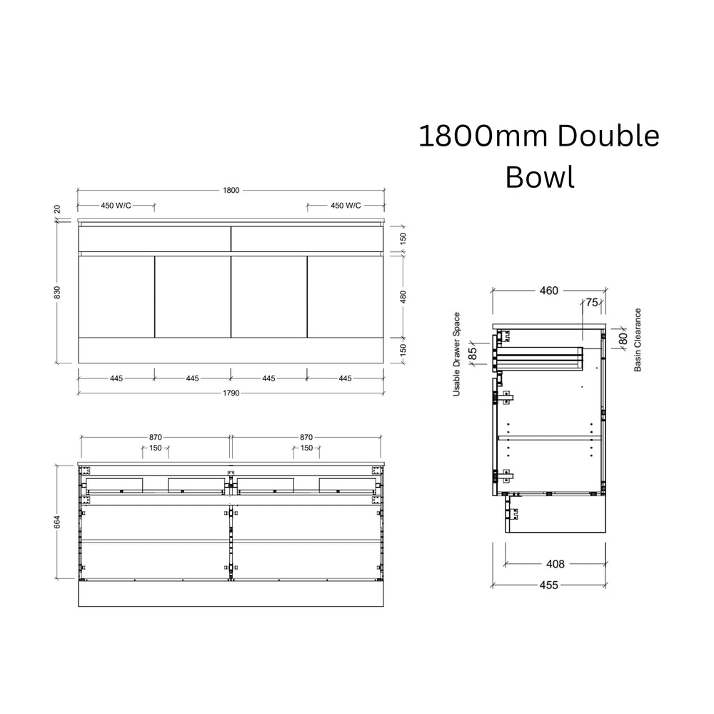 TIMBERLINE TAYLOR CUSTOM FLOOR STANDING VANITY (ALL SIZING)