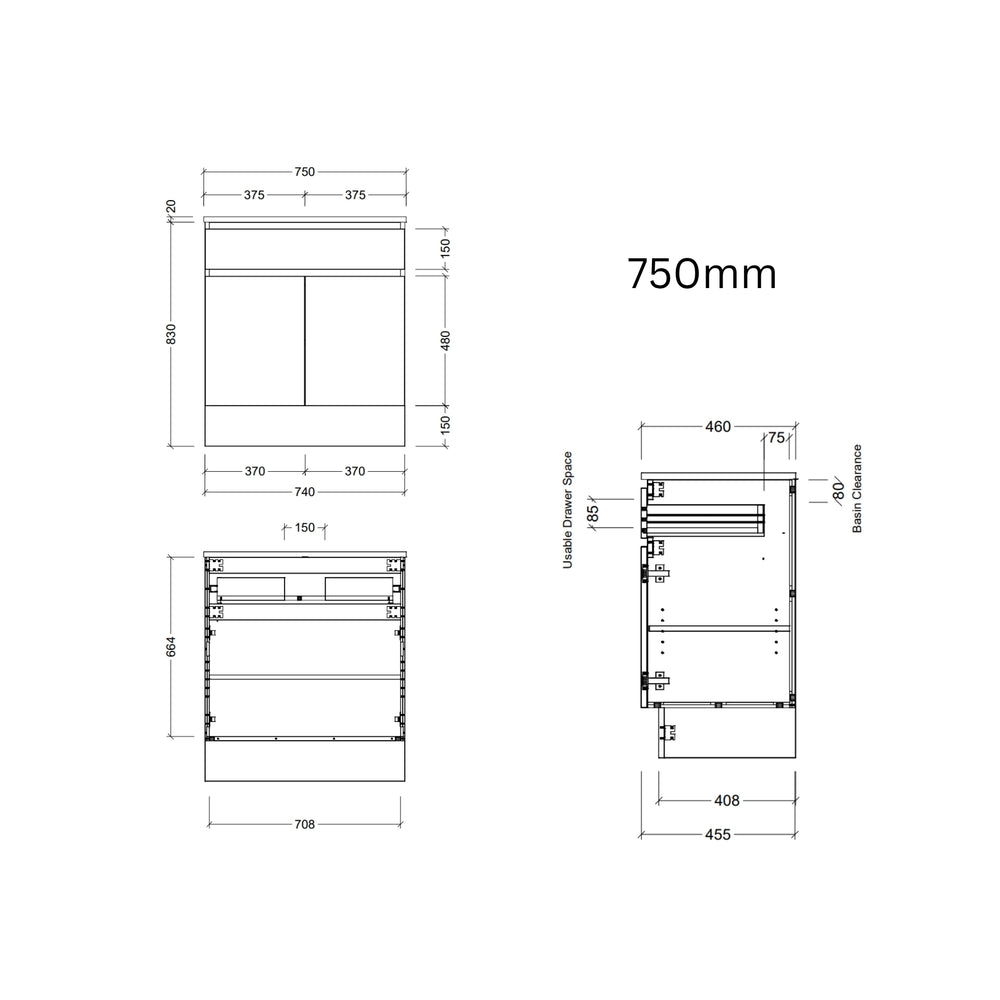 TIMBERLINE TAYLOR CUSTOM FLOOR STANDING VANITY (ALL SIZING)