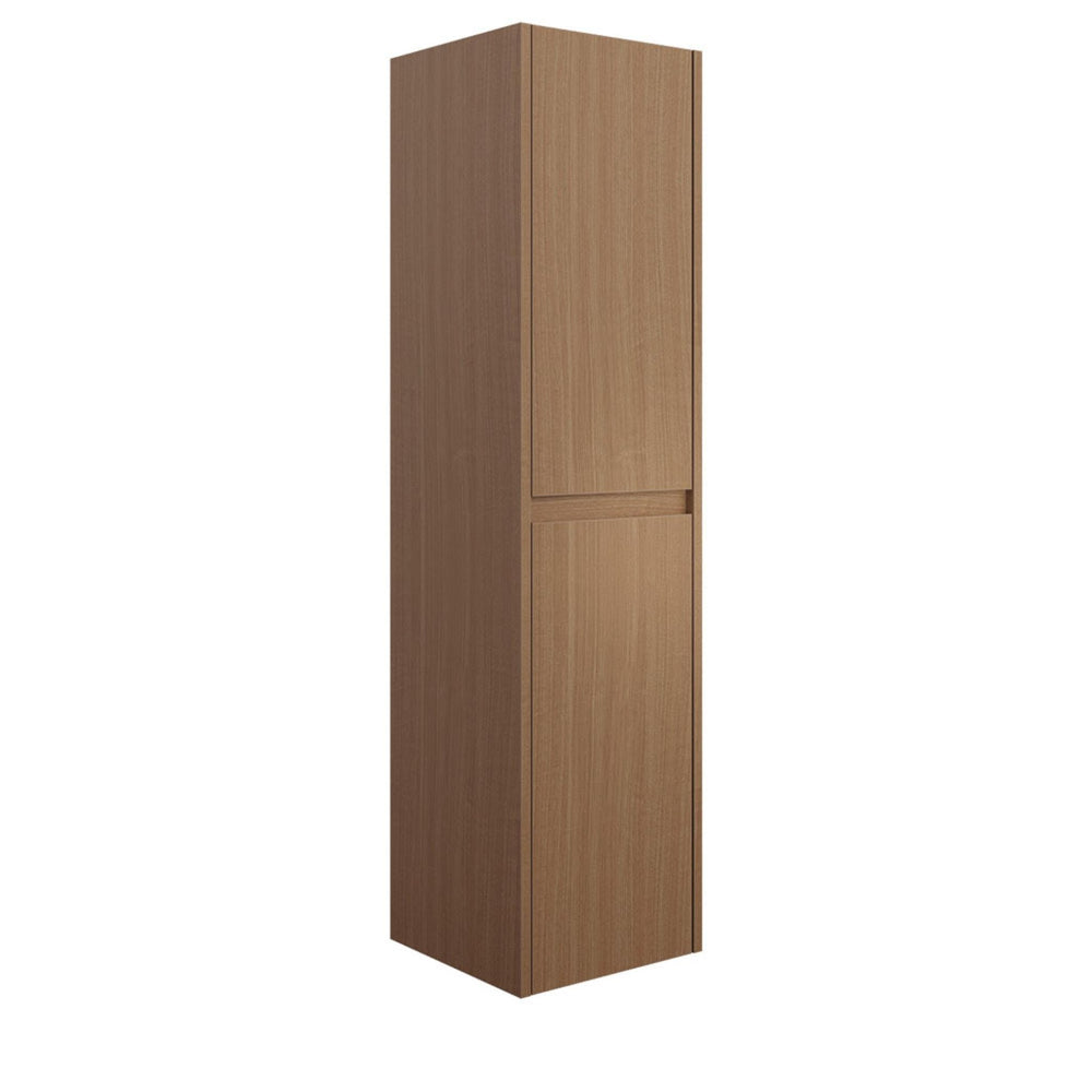 FIENZA EDGE WALL HUNG TALL BOY ON KICKBOARD WALNUT 350X1520MM